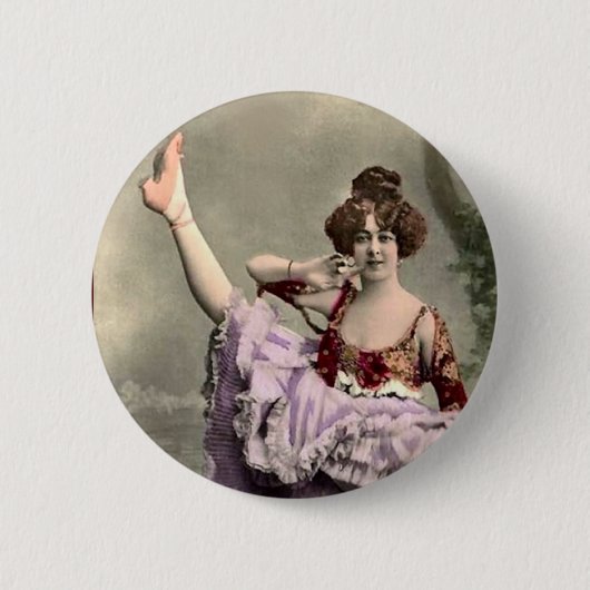 Cancan Dancer Ronde Button 5,7 Cm (Voorkant)