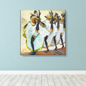 Cancan Dancers Canvas Print (Insitu (Houten vloer))