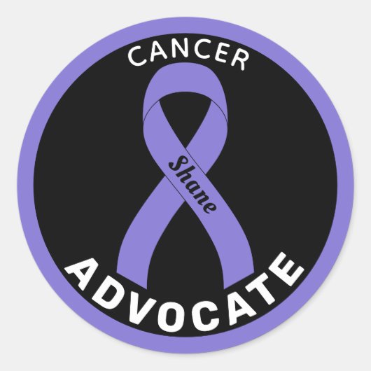 Cancer Advocate Ribbon Round Sticker (Voorkant)