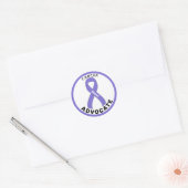 Cancer Advocate Ribbon White Round Sticker (Envelop)