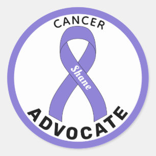 Cancer Advocate Ribbon White Round Sticker