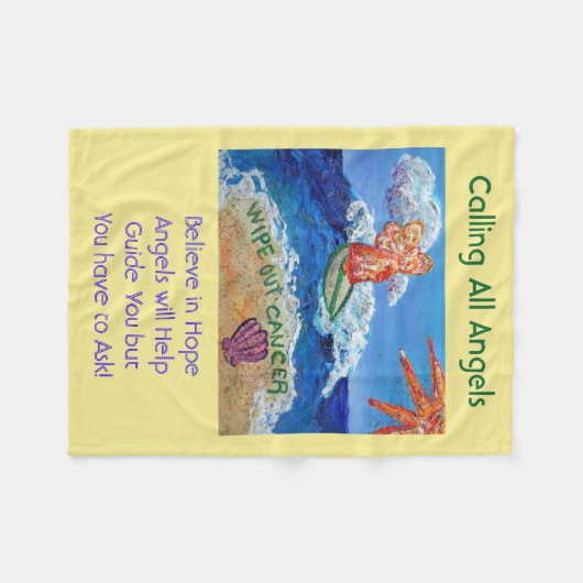 Cancer Angel Chemo Custom Fuzzy Fleece Blanket (Voorkant (Horizontaal))