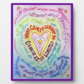 Cancer Arc-en-ciel Plaque de peinture de coeur (Devant)