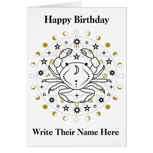 Cancer Astrologie Carte d'anniversaire 21 juin-22  (Devant)
