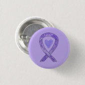 Cancer Awareness Lavendel Lint Hart Button Spelden (Voorkant /achterkant)