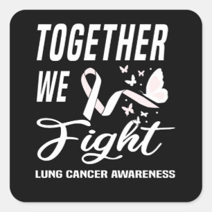 Cancer Awareness Lung Cancer World Cancer Day Vierkante Sticker