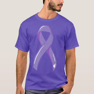Cancer Awareness Ribbon Lavender Cancer Surviof F T-shirt
