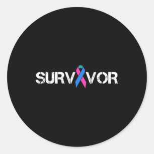 Cancer Awareness Ribbon Survivor Symbool Ronde Sticker