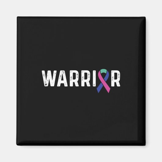 Cancer Awareness Ribbon Warrior Magneet (Voorkant)