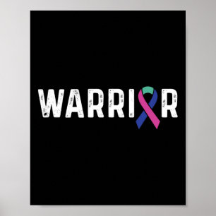 Cancer Awareness Ribbon Warrior Poster
