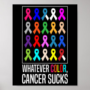 Cancer Awareness Shirten-wat voor kleur Cancer Suc Poster