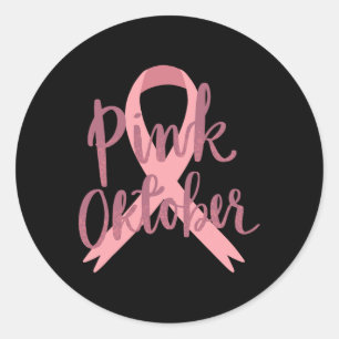 Cancer Awareness T-shirt - In oktober Draag we roz Ronde Sticker