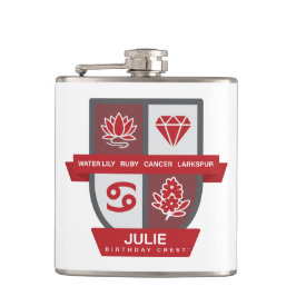 Cancer Birthday Crest™ for July 1-22 Heupfles