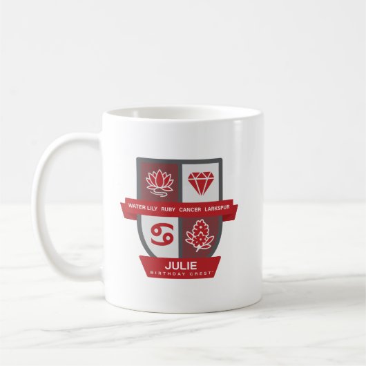 Cancer Birthday Crest™ for July 1-22 Mug (Gauche)