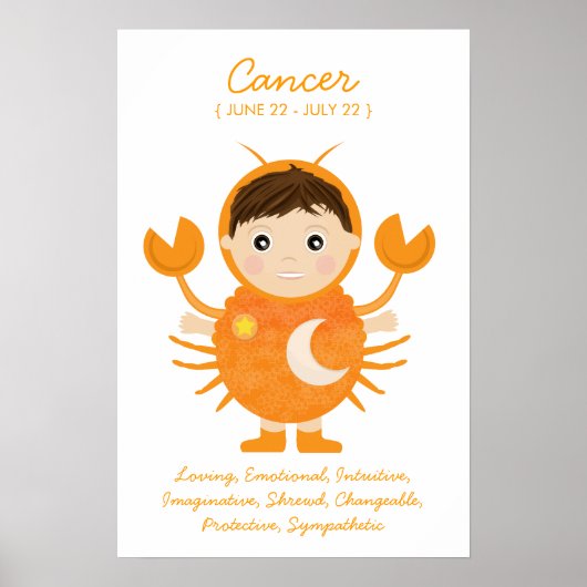Cancer - Boy Horoscope Poster (Voorkant)