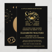 Cancer céleste Baby shower zodiaque Invitation (Devant / Derrière)