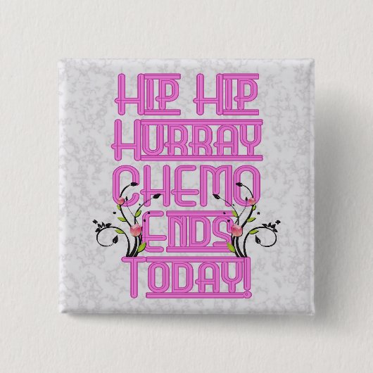 Cancer Chemo Survivor Pin Vierkante Button 5,1 Cm (Voorkant)