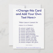 Cancer coloré Ange Invitation ou Invitations (Dos)