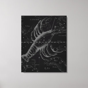 Cancer Constellation Hevelius 1690 Decor Canvas Afdruk