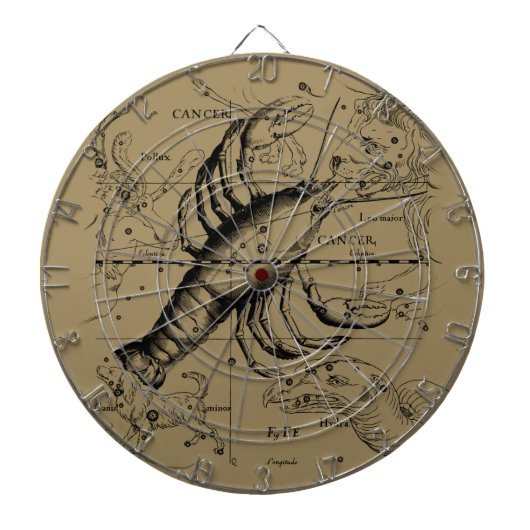 Cancer Constellation Hevelius 1690 Engaving Dartbord (Voorkant)