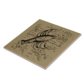 Cancer Constellation Hevelius 1690 Engaving Tegeltje (Zijkant)