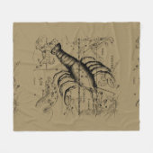 Cancer Constellation Hevelius 1690 June 21-Juli 22 Fleece Deken (Voorkant (Horizontaal))