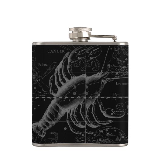 Cancer Constellation Map Black Hevelius circa 1690 Heupfles (Achterkant)