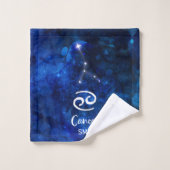 Cancer Constellation Zodiaque Galaxie bleue Monogr (Gant de toilette)