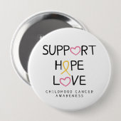 cancer de l'enfance. soutien.hope.love. Badge (Devant & derrière)