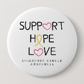 cancer de l'enfance. soutien.hope.love. Badge (Devant)