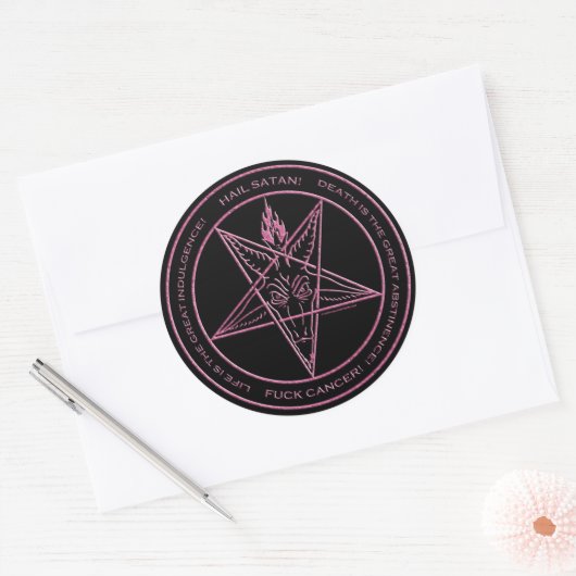 CANCER DU FEU ! Baphomet autocollant (Enveloppe)