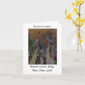 Cancer du sein Carte de note de 3jour (Fleur jaune)