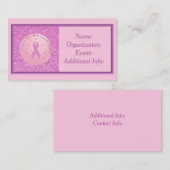 Cancer du sein Carte de visite de la Parties scint (Devant / Derrière)