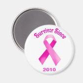 Cancer du sein - Magnet de ruban rose (Recto/Verso)