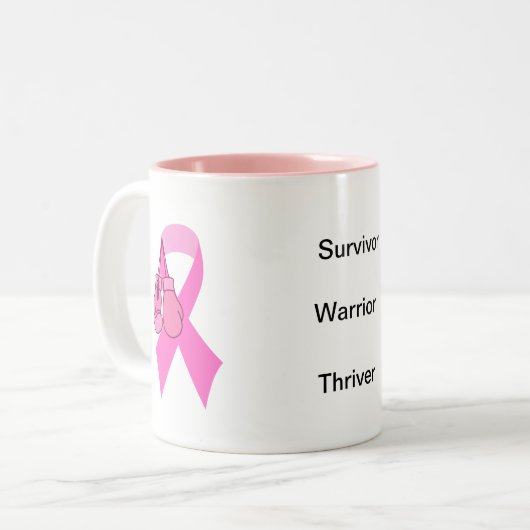 Cancer du sein Mug à deux tons (Devant gauche)