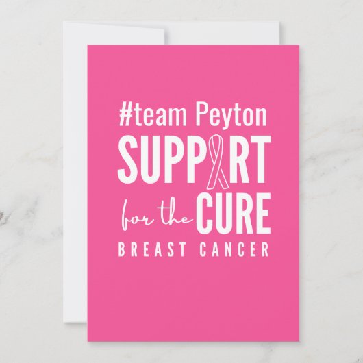 cancer du sein nom personnalisé Invitation Faire-p (Devant)