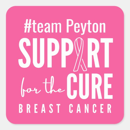 cancer du sein nom personnalisé Stickers Étiquette (Devant)