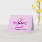 Cancer du sein priant la carte rose d'ange de (Fleur jaune)
