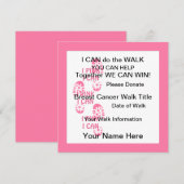Cancer Du Sein Rose Je Pink Je Peux Invitation (Devant / Derrière)