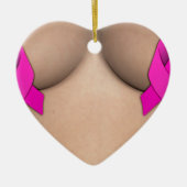 Cancer du sein Rubans roses Ornement de Noël (Devant)