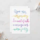 Cancer du sein – Souviens-toi qui tu es Carte (Devant/Arrière en situation)