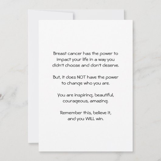 Cancer du sein – Souviens-toi qui tu es Carte (Dos)