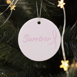 Cancer du sein Survivant Ornement de Noël