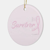 Cancer du sein Survivant Ornement de Noël (Gauche)