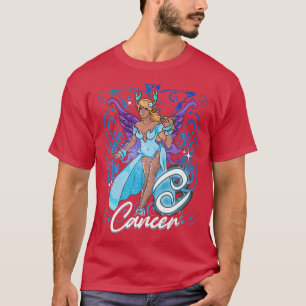 Cancer Fairy Zodiac Birthday Anime Fairies Black Q T-shirt