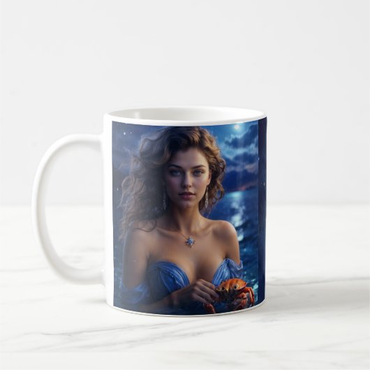 Cancer Femme Café Astrologique Mug (Gauche)