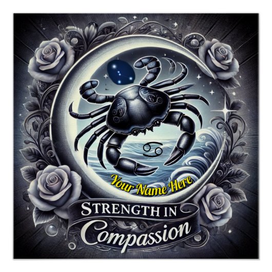 Cancer "Force dans la compassion" Poster brillant (Devant)