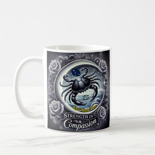 Cancer "Force dans la compassion" Zodiac Mug (Gauche)
