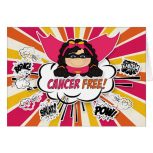 Cancer Free Félicitations Girl Pink Superhero