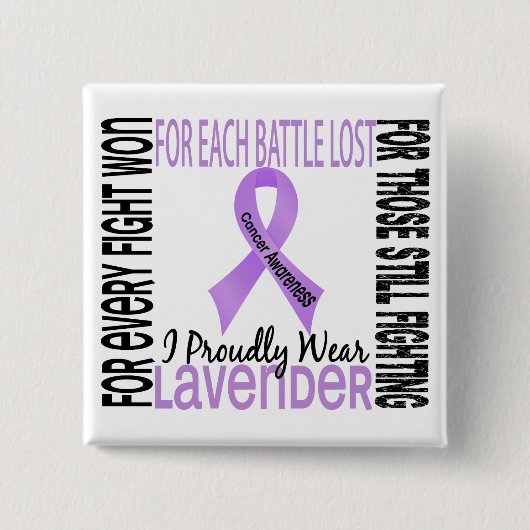 Cancer I Draag trots lavender 2 Vierkante Button 5,1 Cm (Voorkant)
